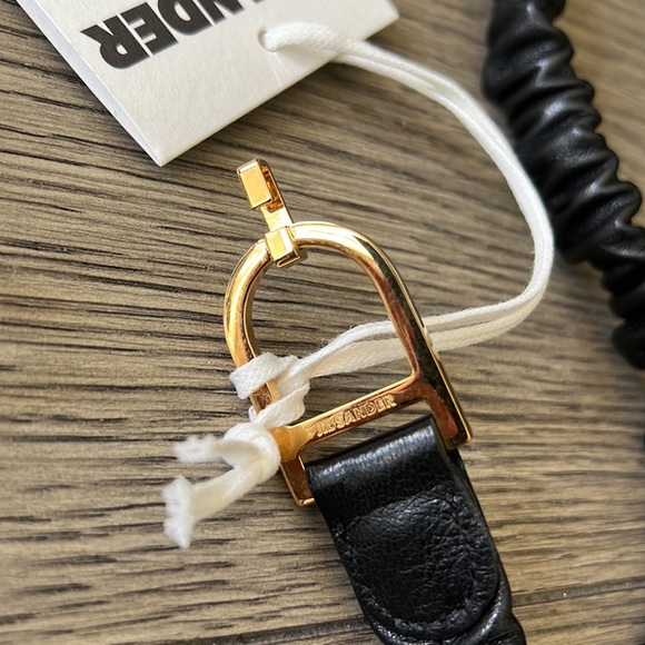 Jil Sander Gathered Leather Skinny Belt in Black L NWT 490$ - Picture 5 of 6